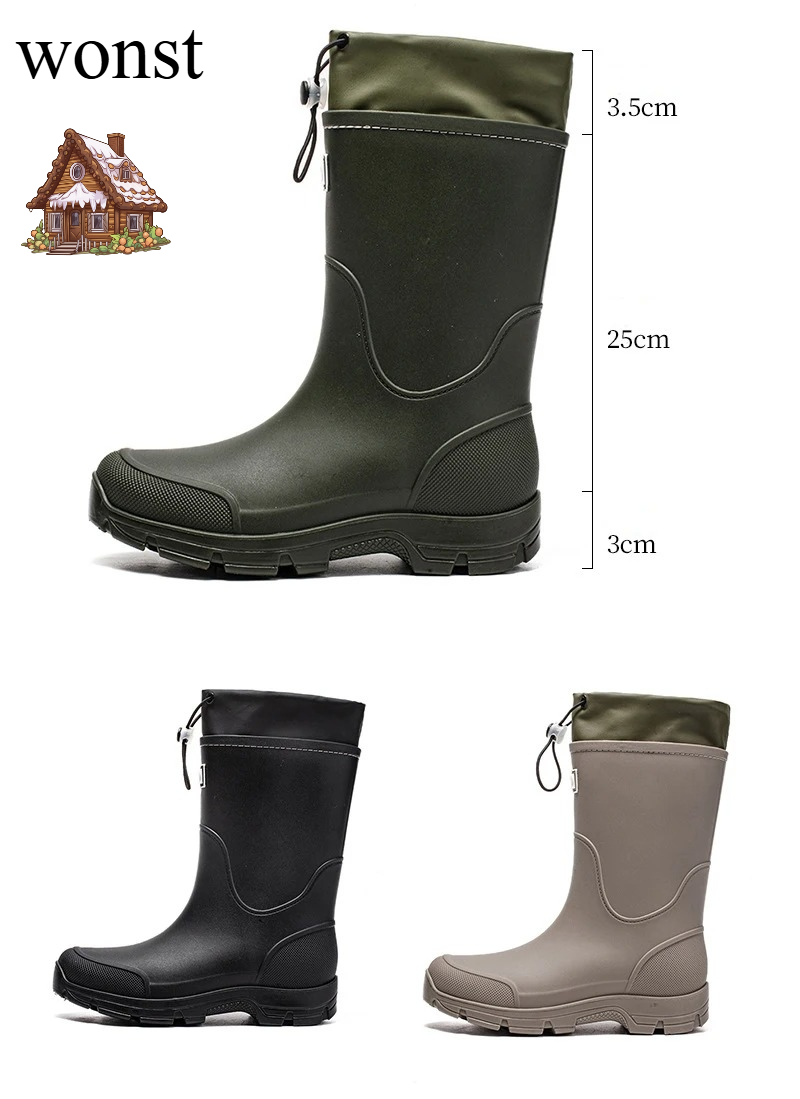 Fishing Equipment Basic - รองเท้ากันฝนสำหรับฤดูหนาว อุปกรณ์ตกปลา รองเท้ากันฝนสำหรับผู้ชาย รองเท้ากันลื่นสำหรับตกปลา