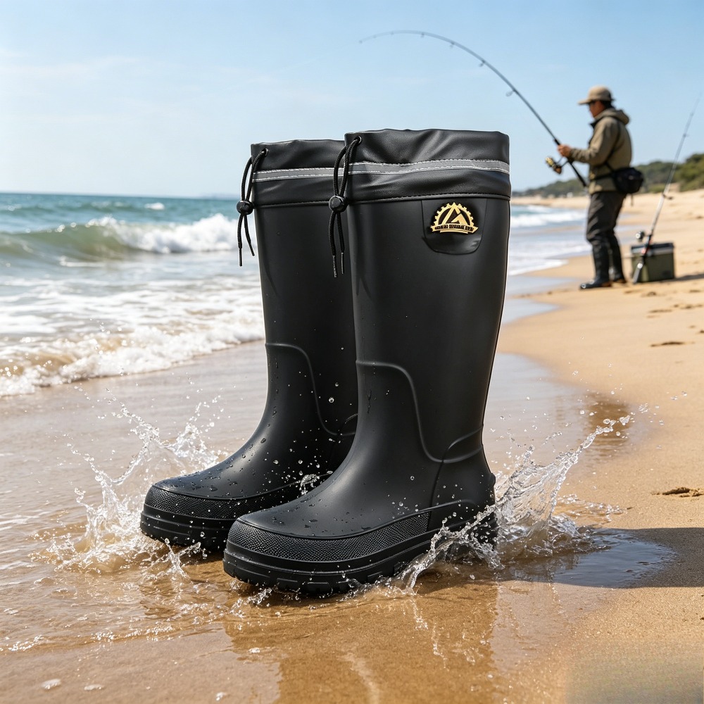 Fishing Equipment Basic - รองเท้ากันฝนสำหรับฤดูหนาว อุปกรณ์ตกปลา รองเท้าบูทกันฝนทรงสูงสำหรับผู้ชาย 2026 ทันสมัย กันน้ำ