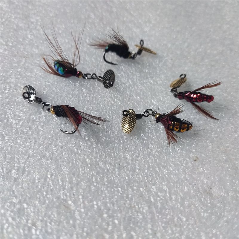 Fly Fishing Set - T34C เหยื่อตกปลาประดับเลื่อม ตะขอเกี่ยวแมลงขนาดเล็ก ชุดอุปกรณ์ตกปลา ตะขอเกี่ยวแมลง อุปกรณ์ตกปลา