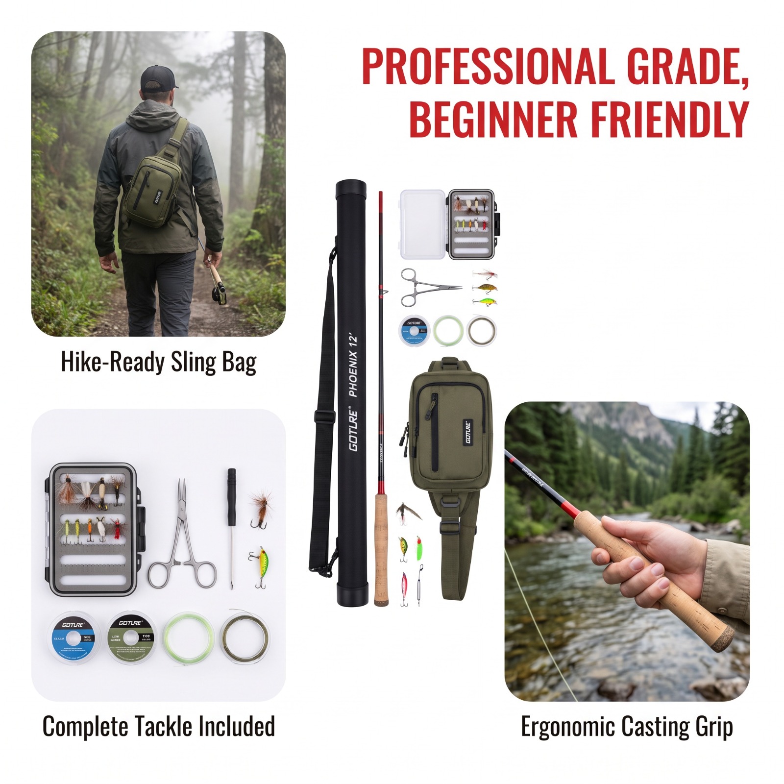 ชุดคันเบ็ดตกปลาแบบเท็นคาร่า Go - Fly Fishing Set บทวิจารณ์และราคา