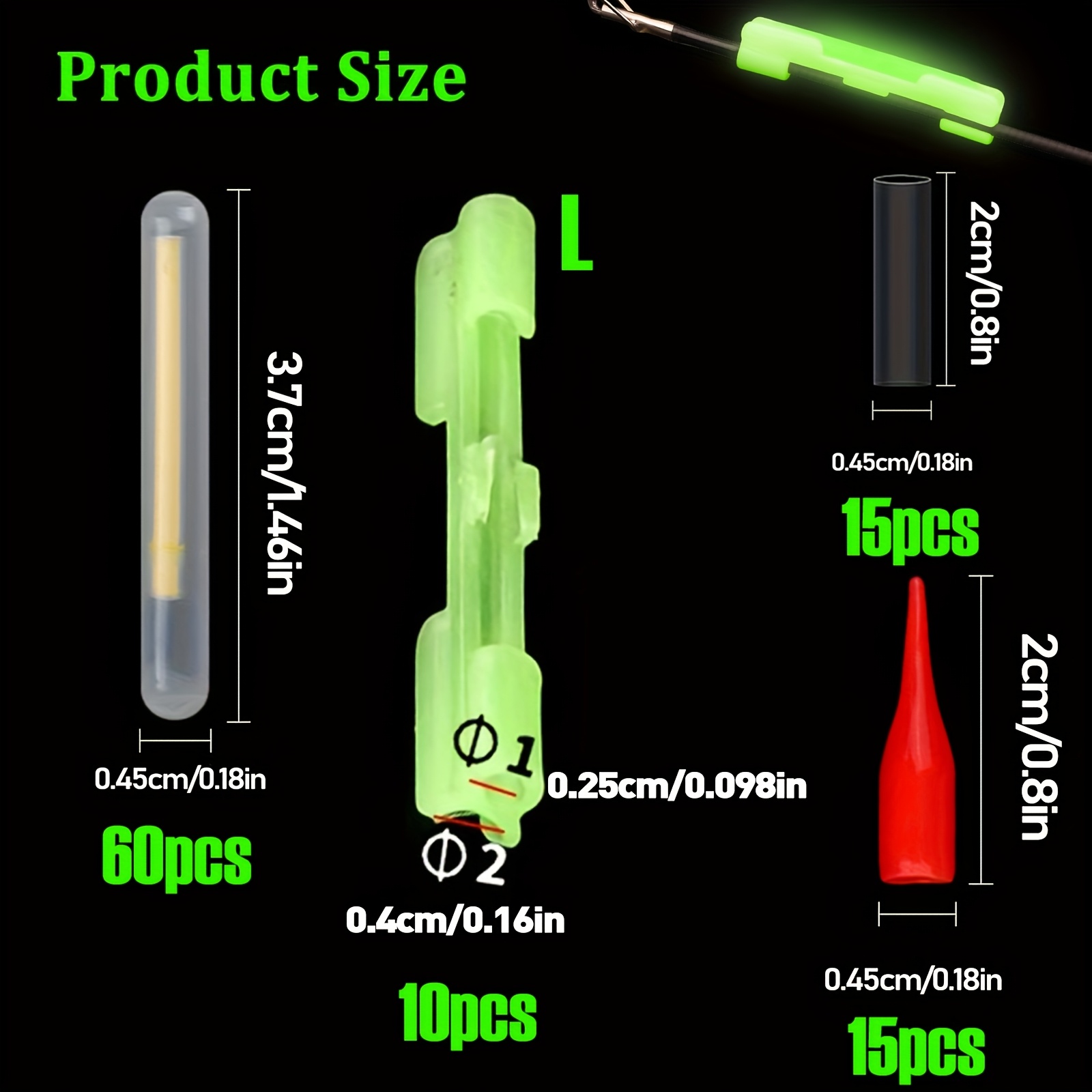 100PCS ตกปลา GLOW Sticks ชุด,R - Fishing Bobber Float บทวิจารณ์และราคา
